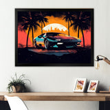 Yellow And Grey Race Car Elegance I - Cars Retro Canvas Wall Art