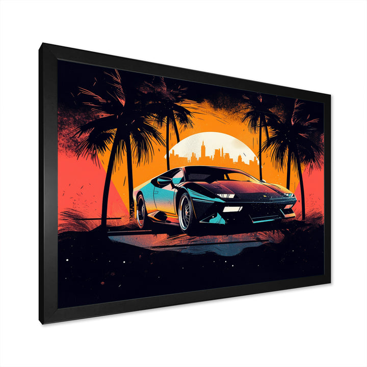 Yellow And Grey Race Car Elegance I - Cars Retro Canvas Wall Art