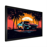 Yellow And Grey Race Car Elegance I - Cars Retro Canvas Wall Art
