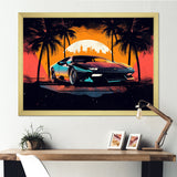 Yellow And Grey Race Car Elegance I - Cars Retro Canvas Wall Art