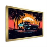 Yellow And Grey Race Car Elegance I - Cars Retro Canvas Wall Art