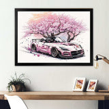 Pink And Cream Essence Of Retro Car - Performing Arts Canvas Wall Art