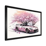 Pink And Cream Essence Of Retro Car - Performing Arts Canvas Wall Art