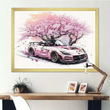 Pink And Cream Essence Of Retro Car - Performing Arts Canvas Wall Art