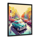 Red And Cream Retro Roadsters - Cars Retro Canvas Wall Art