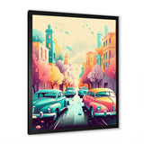 Orange And Green Retro Roadsters - Cars Retro Canvas Wall Art