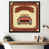 Red And Beige Raw Power Unleashed - Cars American Muscle Canvas Wall Art