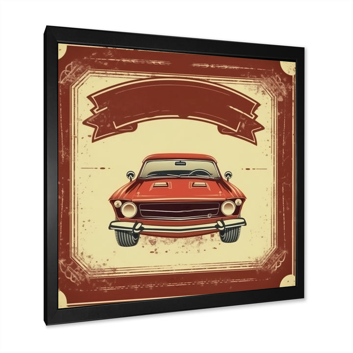 Red And Beige Raw Power Unleashed - Cars American Muscle Canvas Wall Art