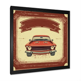 Red And Beige Raw Power Unleashed - Cars American Muscle Canvas Wall Art
