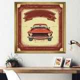 Red And Beige Raw Power Unleashed - Cars American Muscle Canvas Wall Art