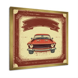 Red And Beige Raw Power Unleashed - Cars American Muscle Canvas Wall Art