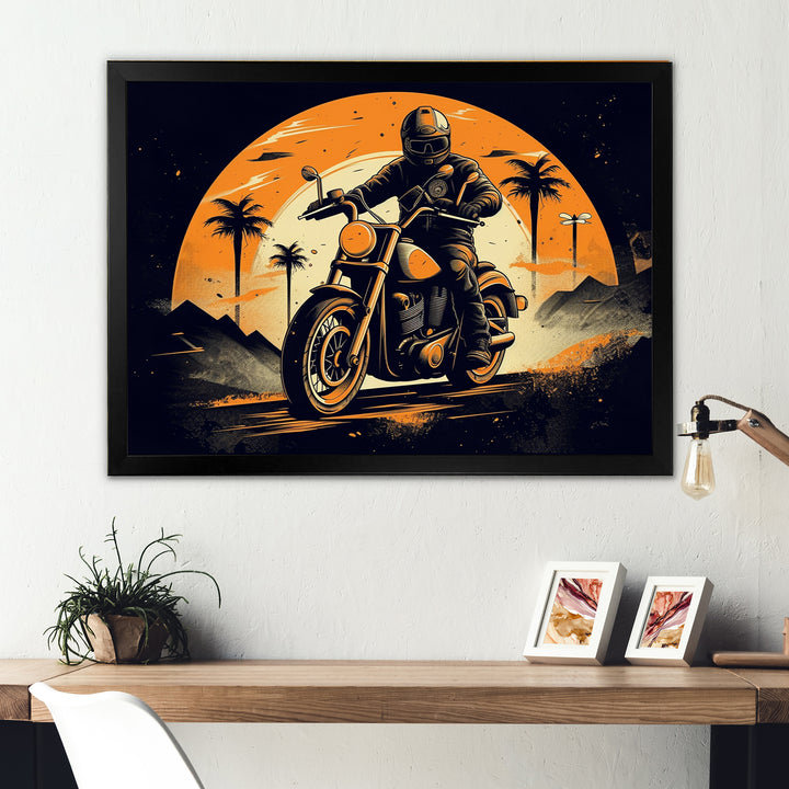 Motorcycle Roaring Down The Boulevard I - Motorcycle Canvas Wall Art