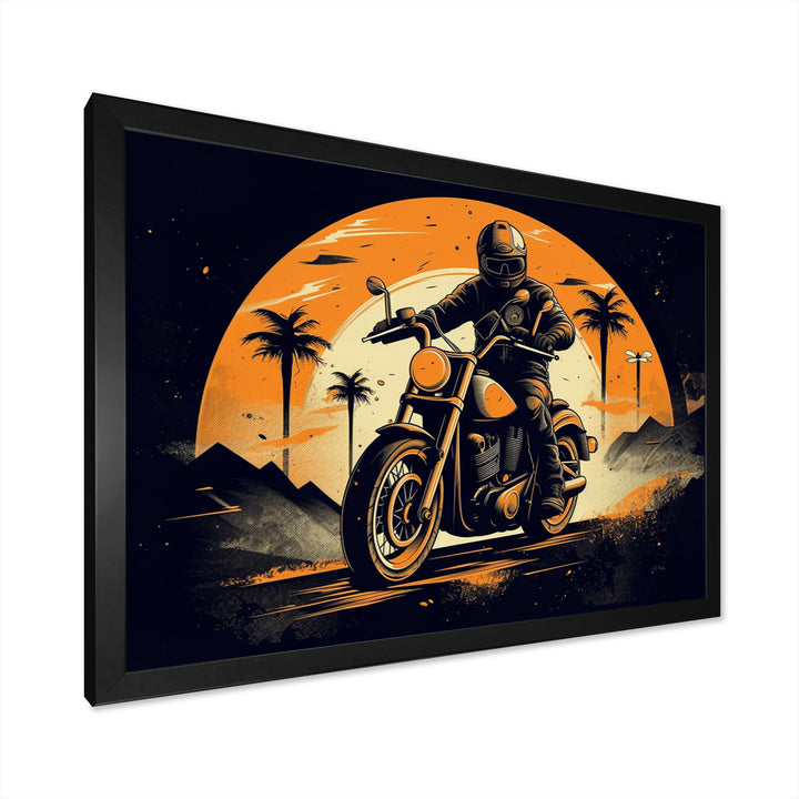Motorcycle Roaring Down The Boulevard I - Motorcycle Canvas Wall Art