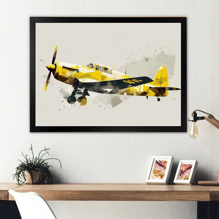 Propeller Plane Design - Transportation Plane Canvas Wall Art