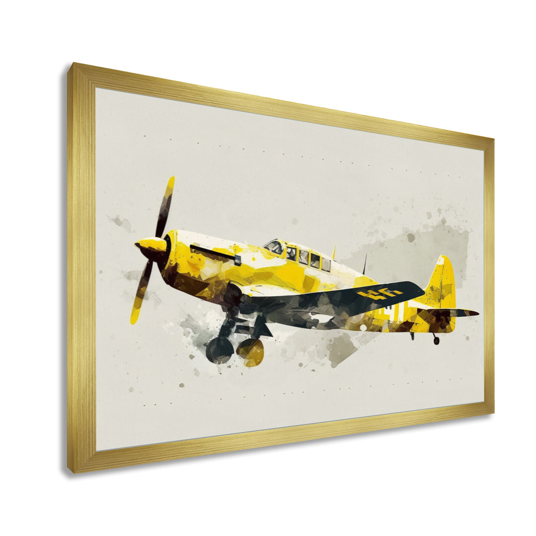 Propeller Plane Design - Transportation Plane Canvas Wall Art