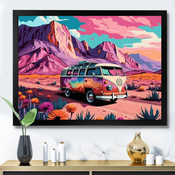 Vintage Van Roadside Stories I - Car Van Canvas Wall Art