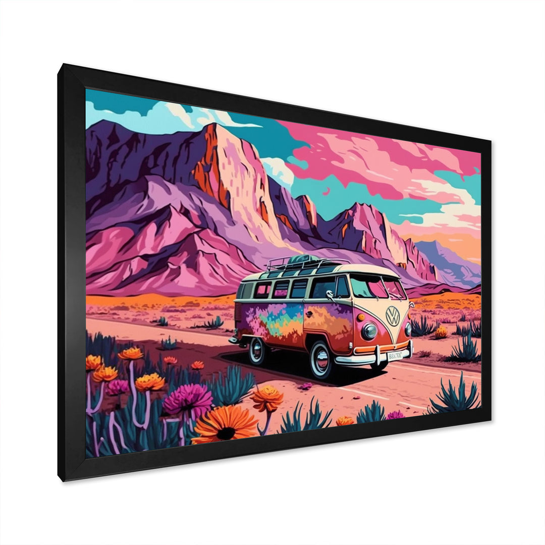 Vintage Van Roadside Stories I - Car Van Canvas Wall Art