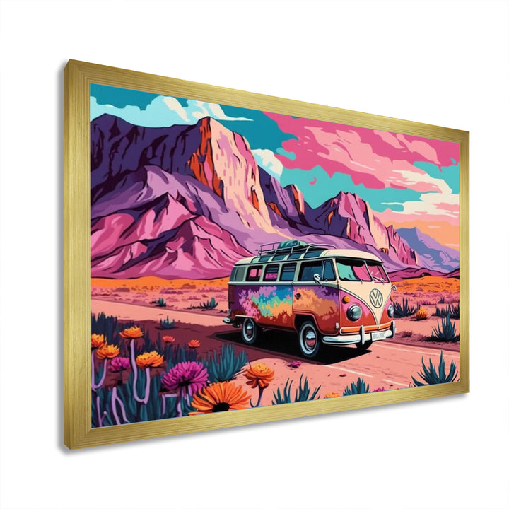 Vintage Van Roadside Stories I - Car Van Canvas Wall Art