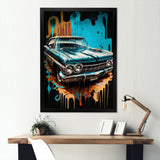 Red And Silver Expressions Of Classic Cars - Cars Retro Canvas Wall Art