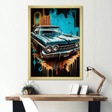 Red And Silver Expressions Of Classic Cars - Cars Retro Canvas Wall Art