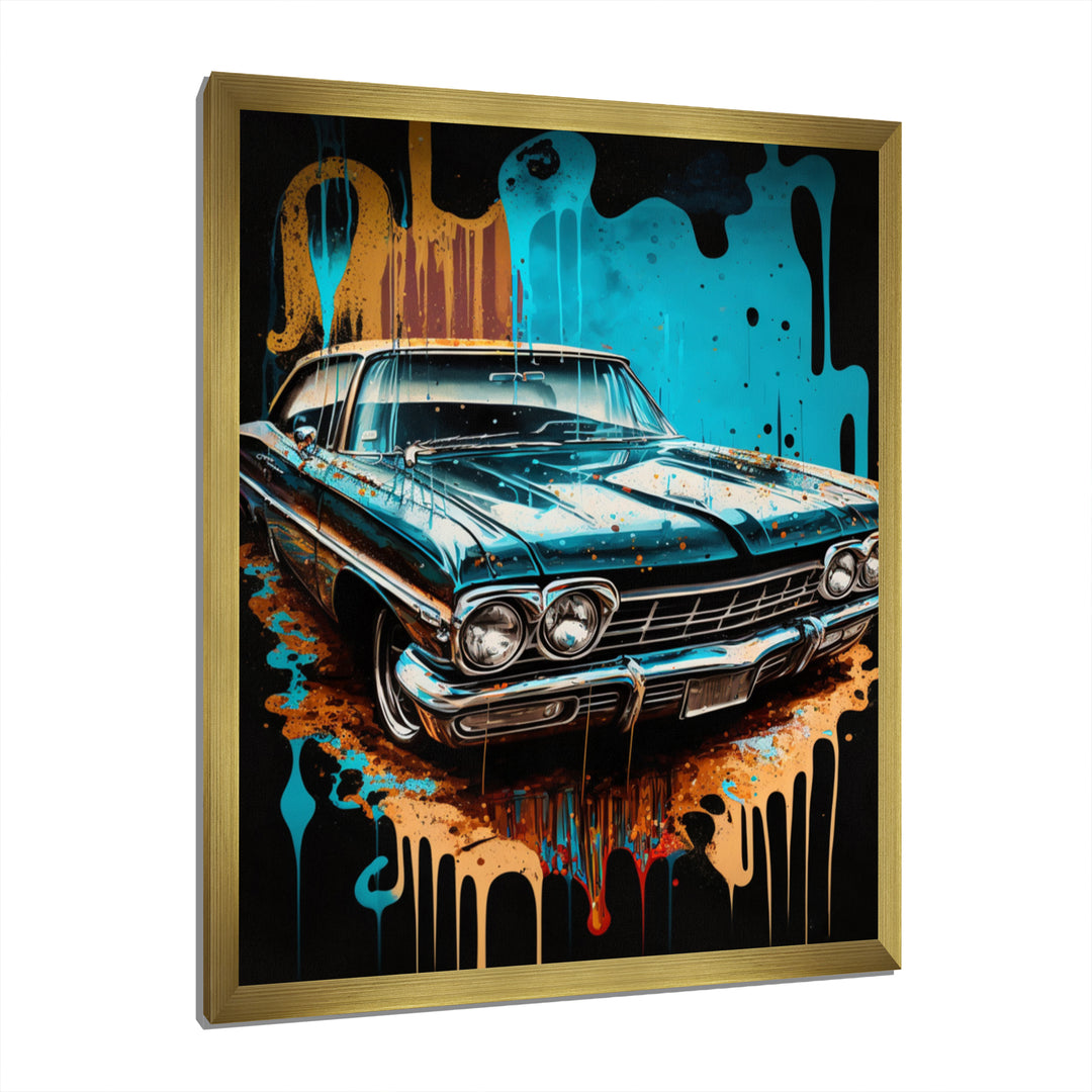 Red And Silver Expressions Of Classic Cars - Cars Retro Canvas Wall Art