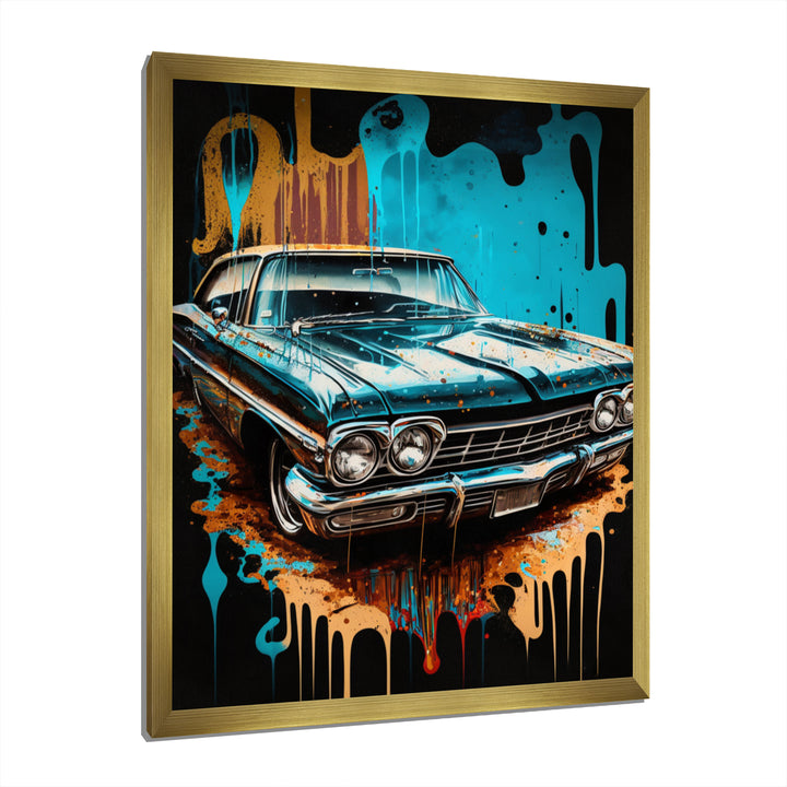 Red And Silver Expressions Of Classic Cars - Cars Retro Canvas Wall Art