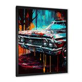 Blue And Gold Expressions Of Classic Cars - Cars Retro Canvas Wall Art