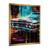 Blue And Gold Expressions Of Classic Cars - Cars Retro Canvas Wall Art