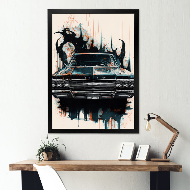 Black And Cream Expressions Of Classic Cars - Cars Retro Canvas Wall Art
