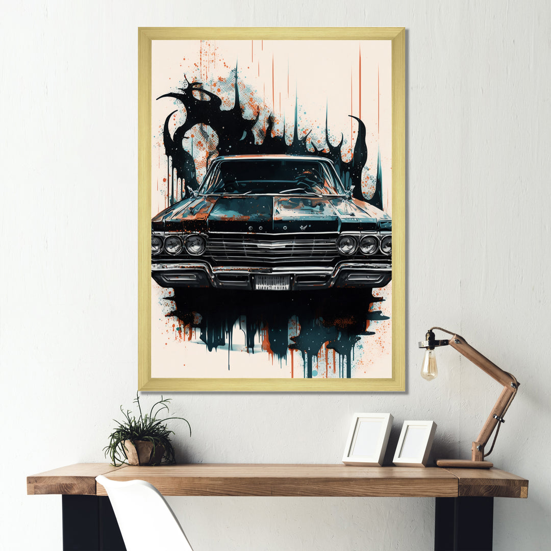 Black And Cream Expressions Of Classic Cars - Cars Retro Canvas Wall Art