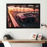 Fast Car On The Highway - Cars Race Exotic Canvas Wall Art