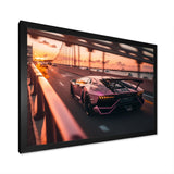 Fast Car On The Highway - Cars Race Exotic Canvas Wall Art