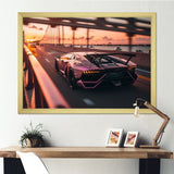 Fast Car On The Highway - Cars Race Exotic Canvas Wall Art