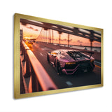 Fast Car On The Highway - Cars Race Exotic Canvas Wall Art