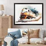 Train On The Tracks - Transportation Train Canvas Wall Art