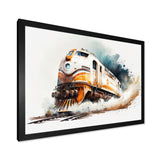 Train On The Tracks - Transportation Train Canvas Wall Art