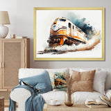 Train On The Tracks - Transportation Train Canvas Wall Art