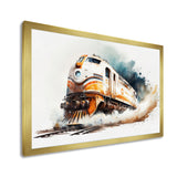 Train On The Tracks - Transportation Train Canvas Wall Art