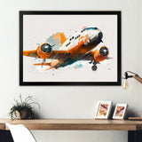 Airplane In The Air - Transportation Plane Canvas Wall Art