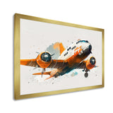 Airplane In The Air - Transportation Plane Canvas Wall Art