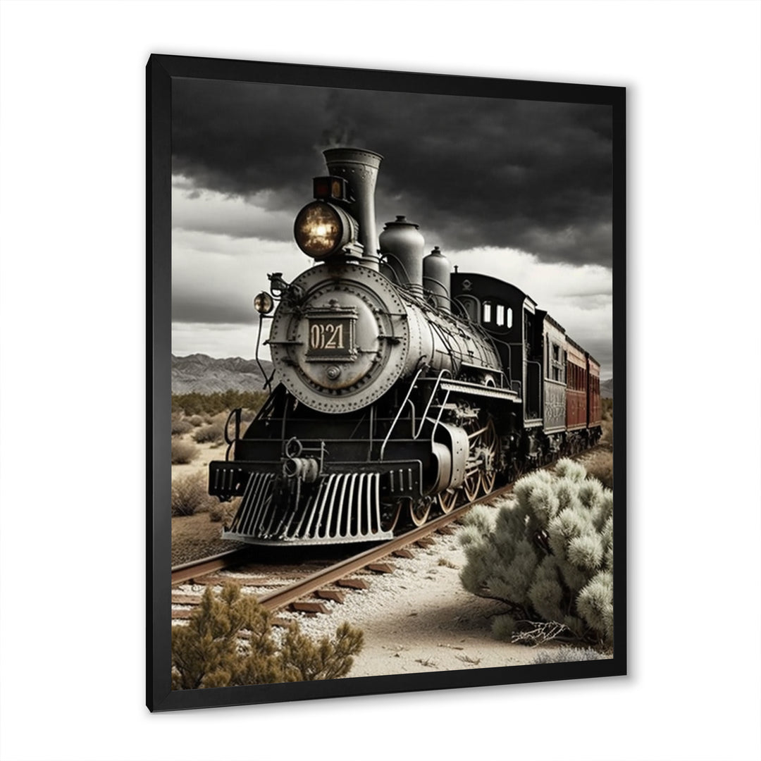 Train On The Track I - Transportation Train Canvas Wall Art