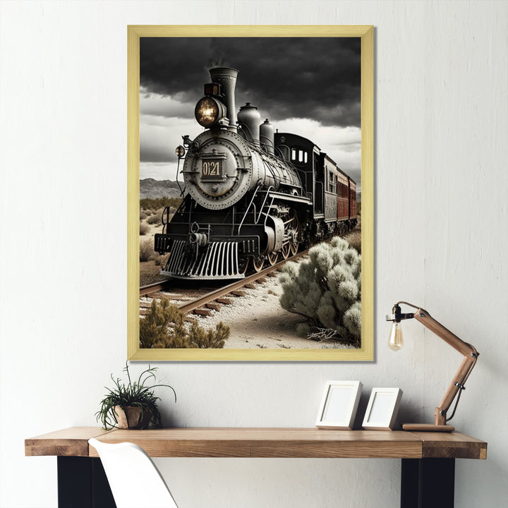 Train On The Track I - Transportation Train Canvas Wall Art