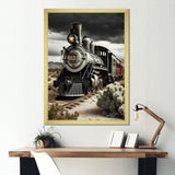 Train On The Track I - Transportation Train Canvas Wall Art