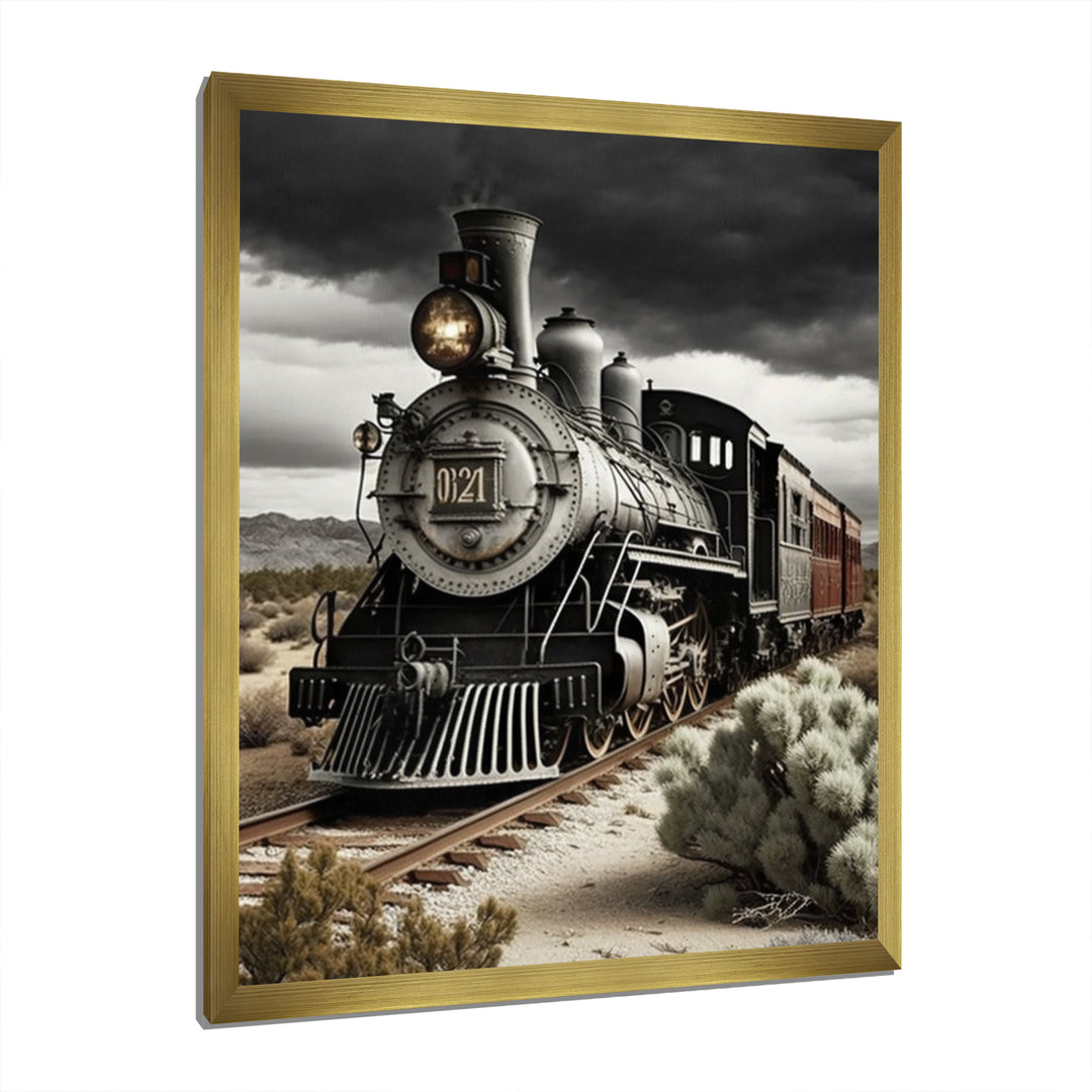 Train On The Track I - Transportation Train Canvas Wall Art