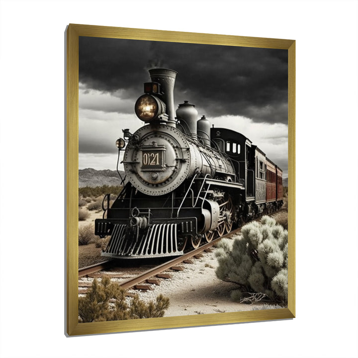 Train On The Track I - Transportation Train Canvas Wall Art