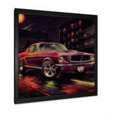 Red And Black Revving The Canvas - Cars American Muscle Canvas Wall Art