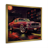Red And Black Revving The Canvas - Cars American Muscle Canvas Wall Art