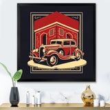 Red And Black Reflections Of Retro Cars - Cars Retro Canvas Wall Art