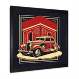 Red And Black Reflections Of Retro Cars - Cars Retro Canvas Wall Art