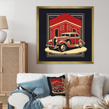 Red And Black Reflections Of Retro Cars - Cars Retro Canvas Wall Art